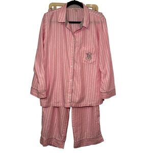 Victoria's Secret | Women’s Pink Striped Pajama Set Size L